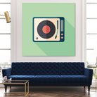 Vintage Turntable by Yury Velikanov on GIANT ART - white vector illustration