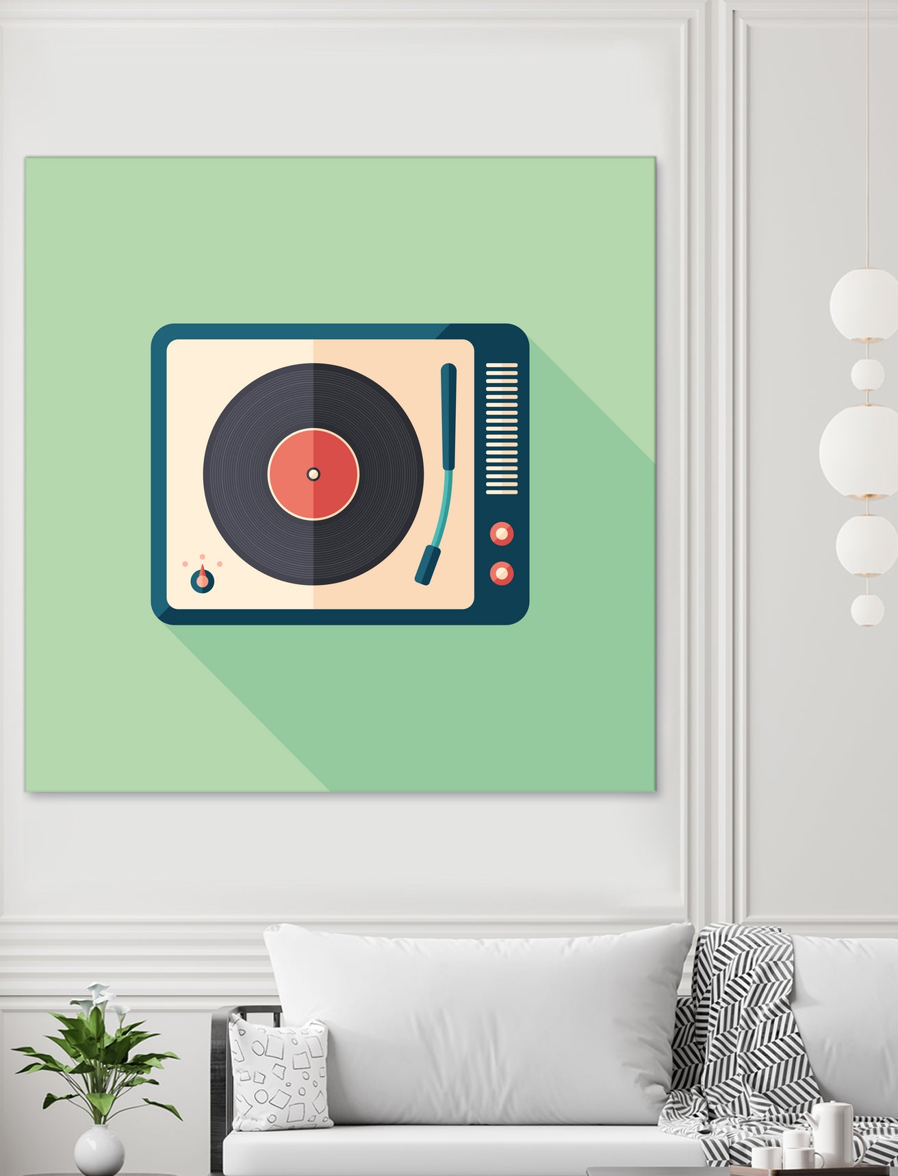 Vintage Turntable by Yury Velikanov on GIANT ART - white vector illustration