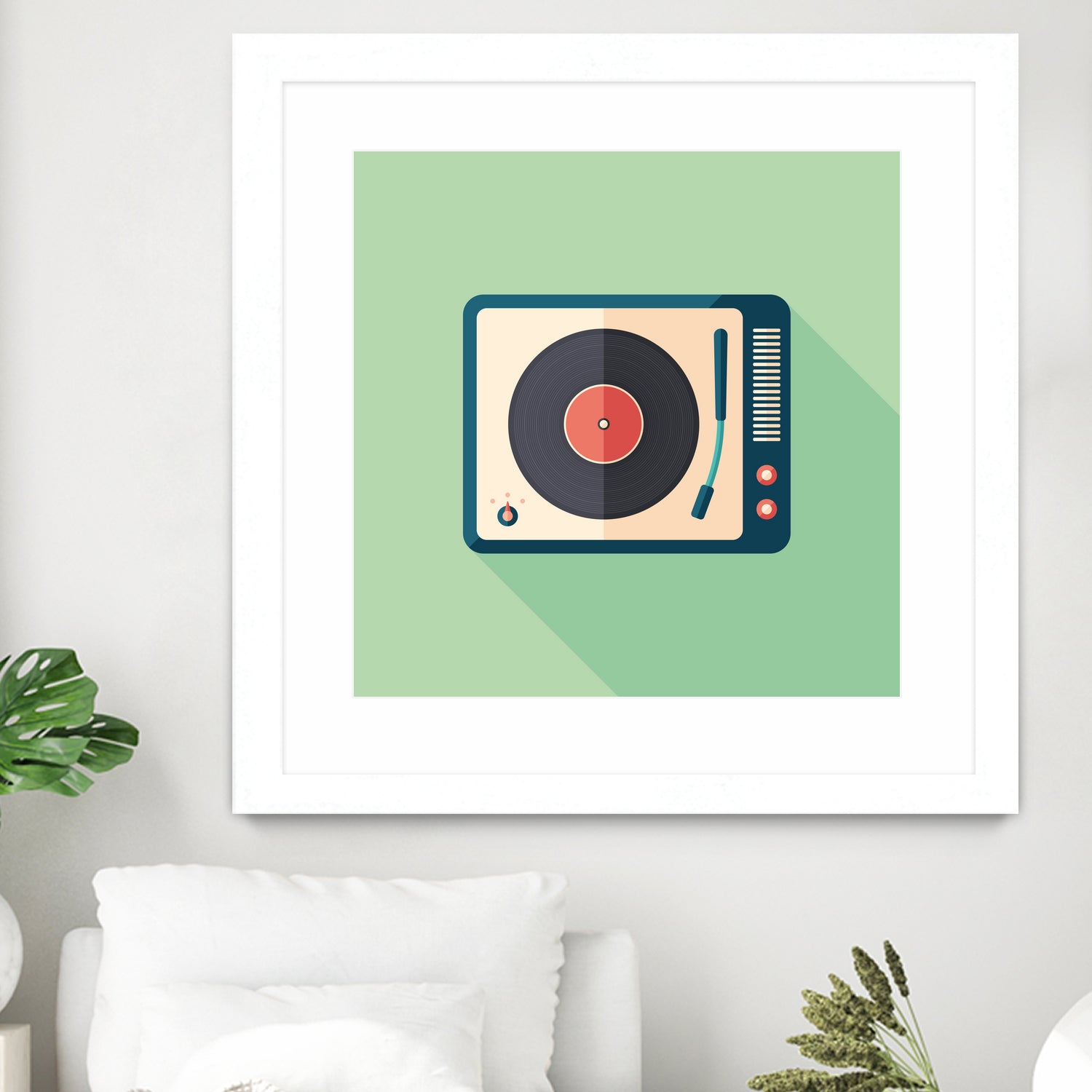 Vintage Turntable by Yury Velikanov on GIANT ART - white vector illustration