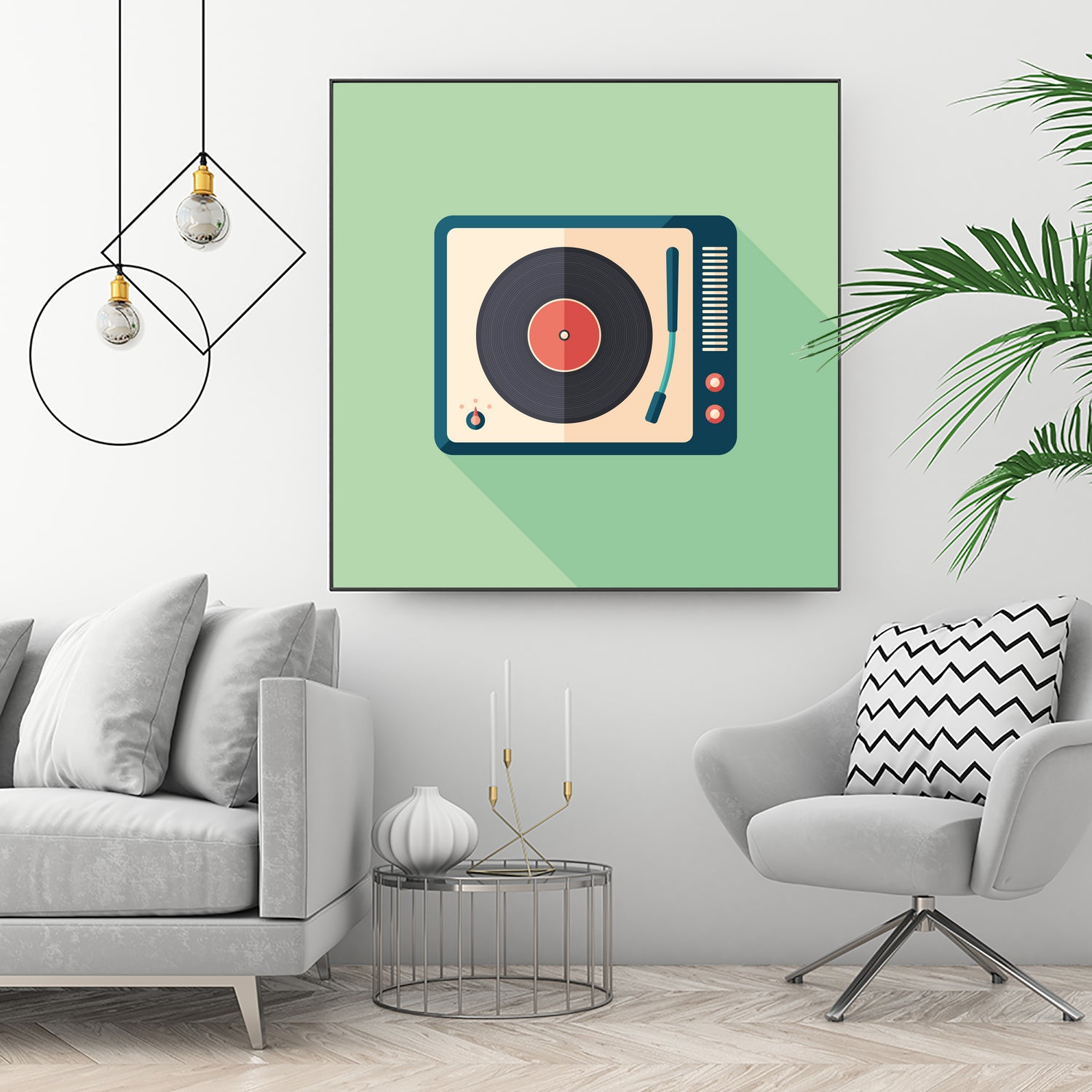 Vintage Turntable by Yury Velikanov on GIANT ART - white vector illustration