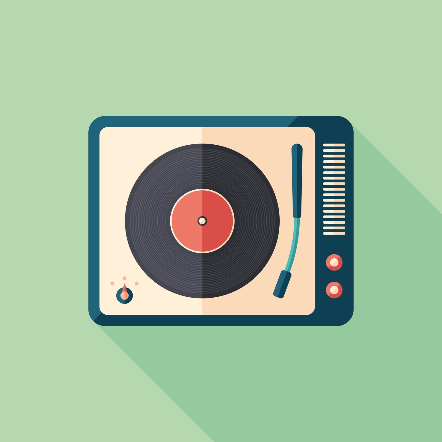 Vintage Turntable by Yury Velikanov on GIANT ART - white vector illustration