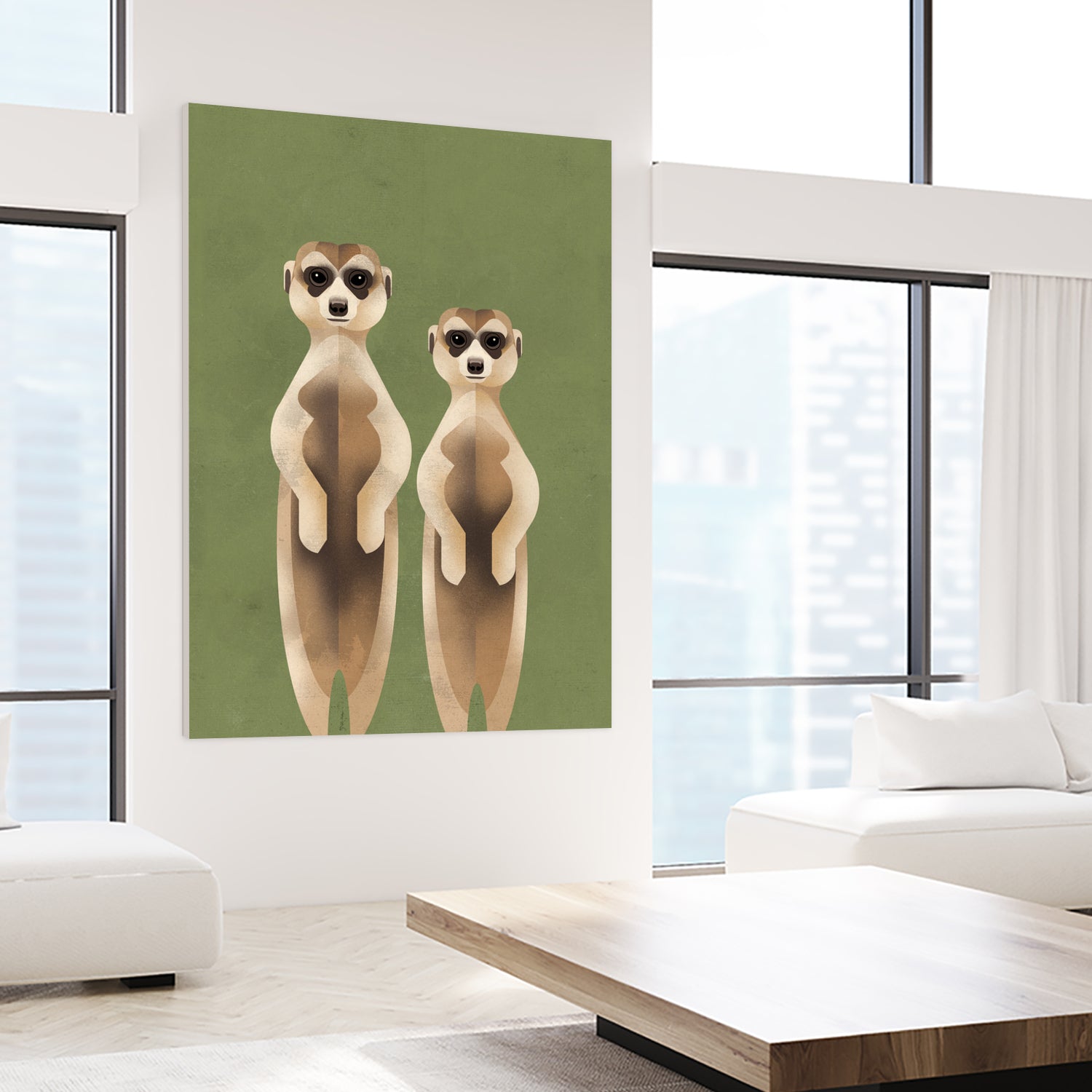 Meerkats by Dieter Braun on GIANT ART - green digital painting