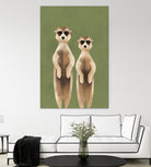 Meerkats by Dieter Braun on GIANT ART - green digital painting