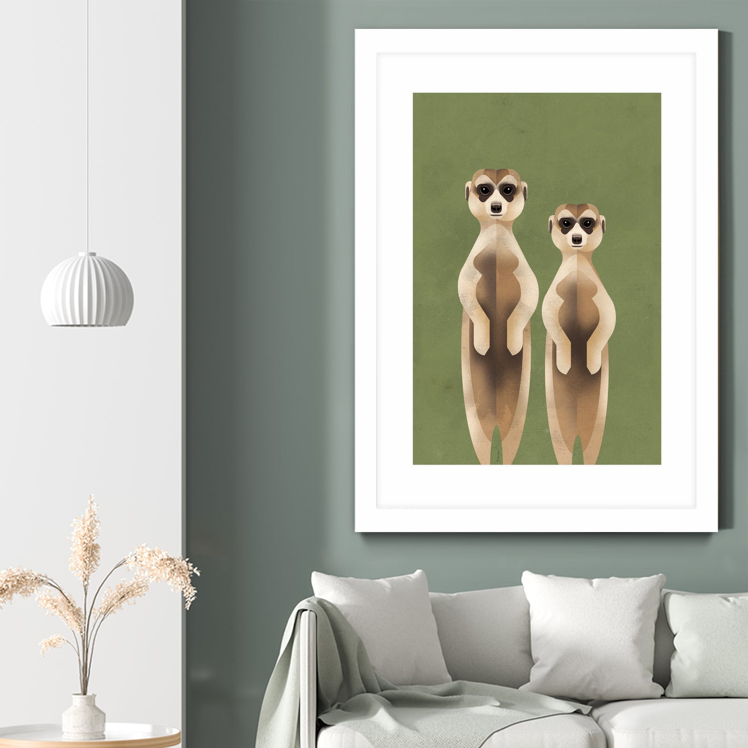 Meerkats by Dieter Braun on GIANT ART - green digital painting