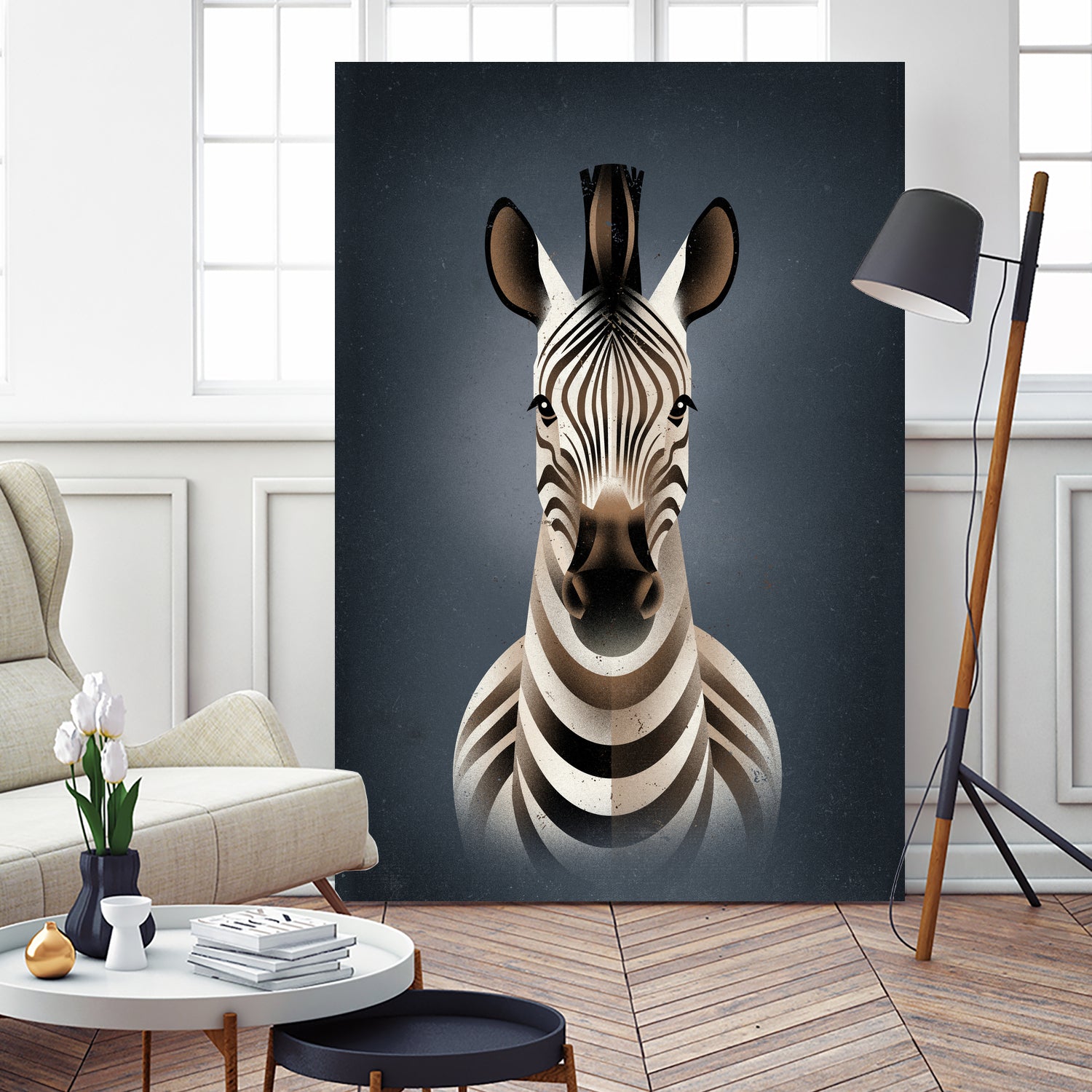 Zebra II by Dieter Braun on GIANT ART - blue digital painting