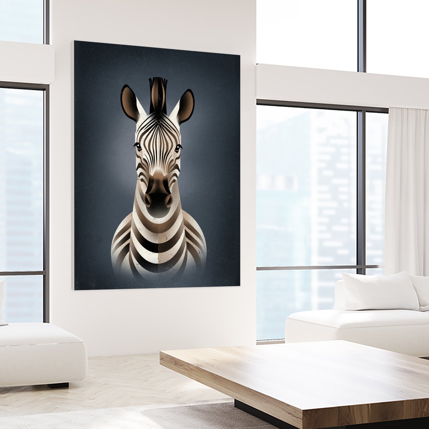 Zebra II by Dieter Braun on GIANT ART - blue digital painting