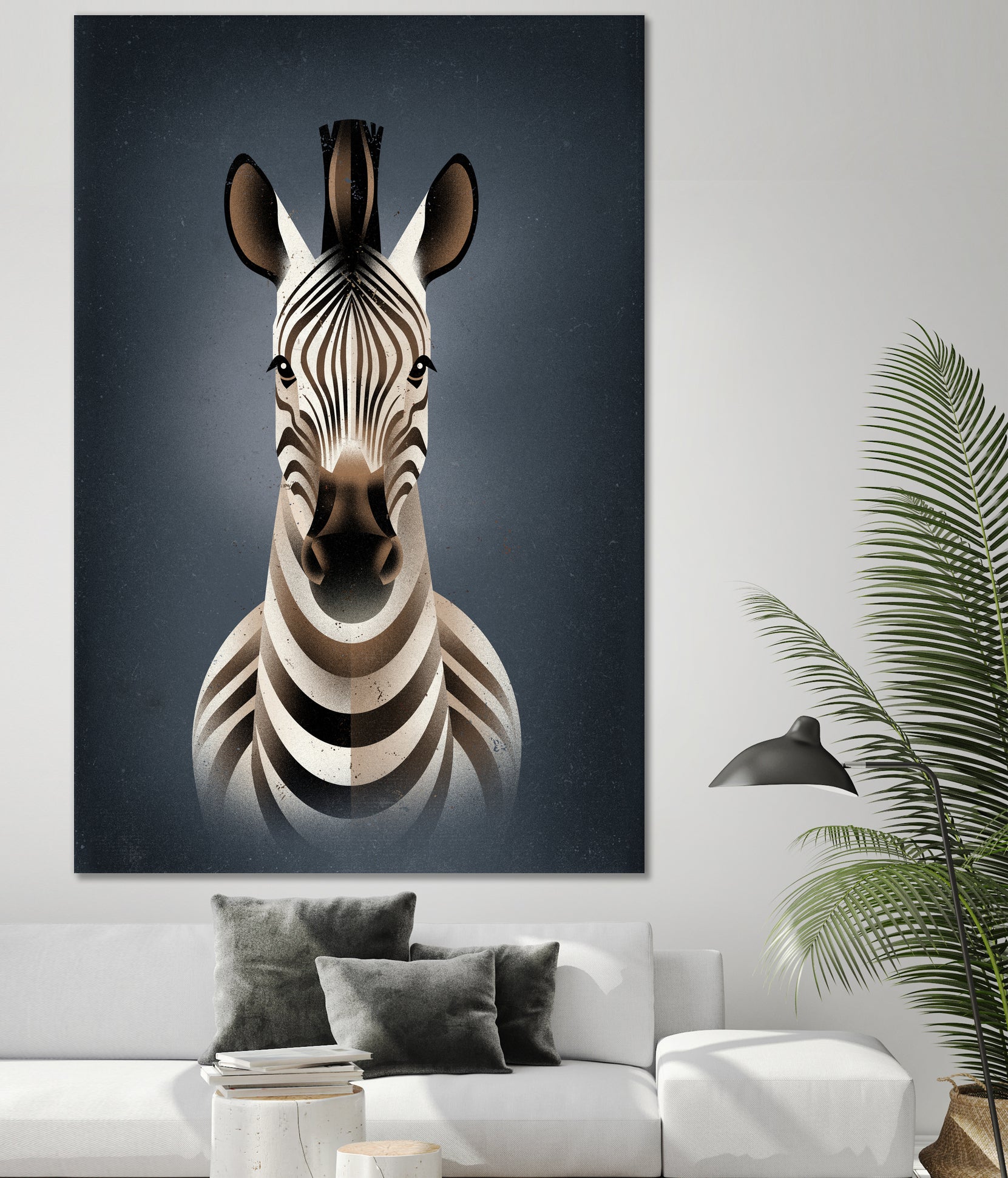 Zebra II by Dieter Braun on GIANT ART - blue digital painting