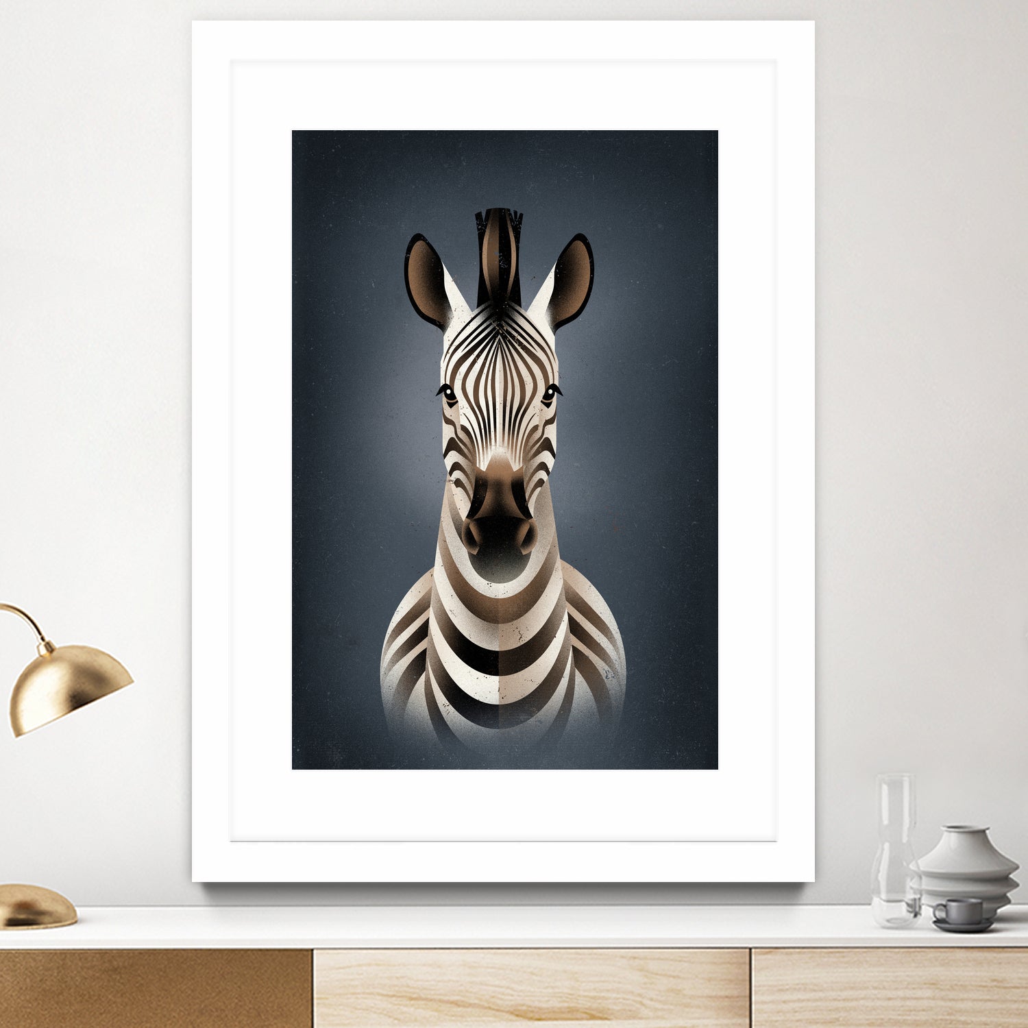 Zebra II by Dieter Braun on GIANT ART - blue digital painting