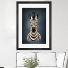 Zebra II by Dieter Braun on GIANT ART - blue digital painting