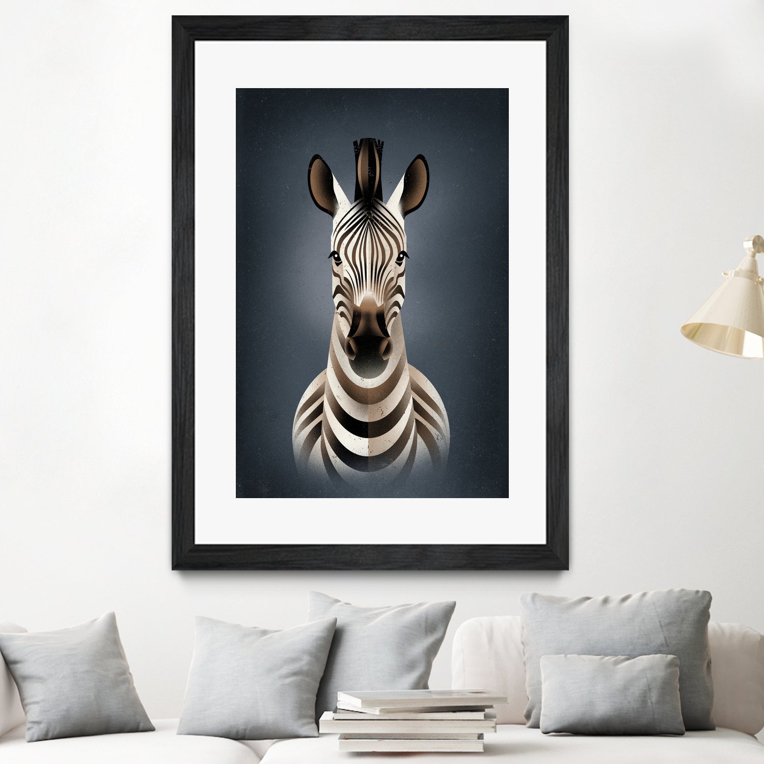 Zebra II by Dieter Braun on GIANT ART - blue digital painting