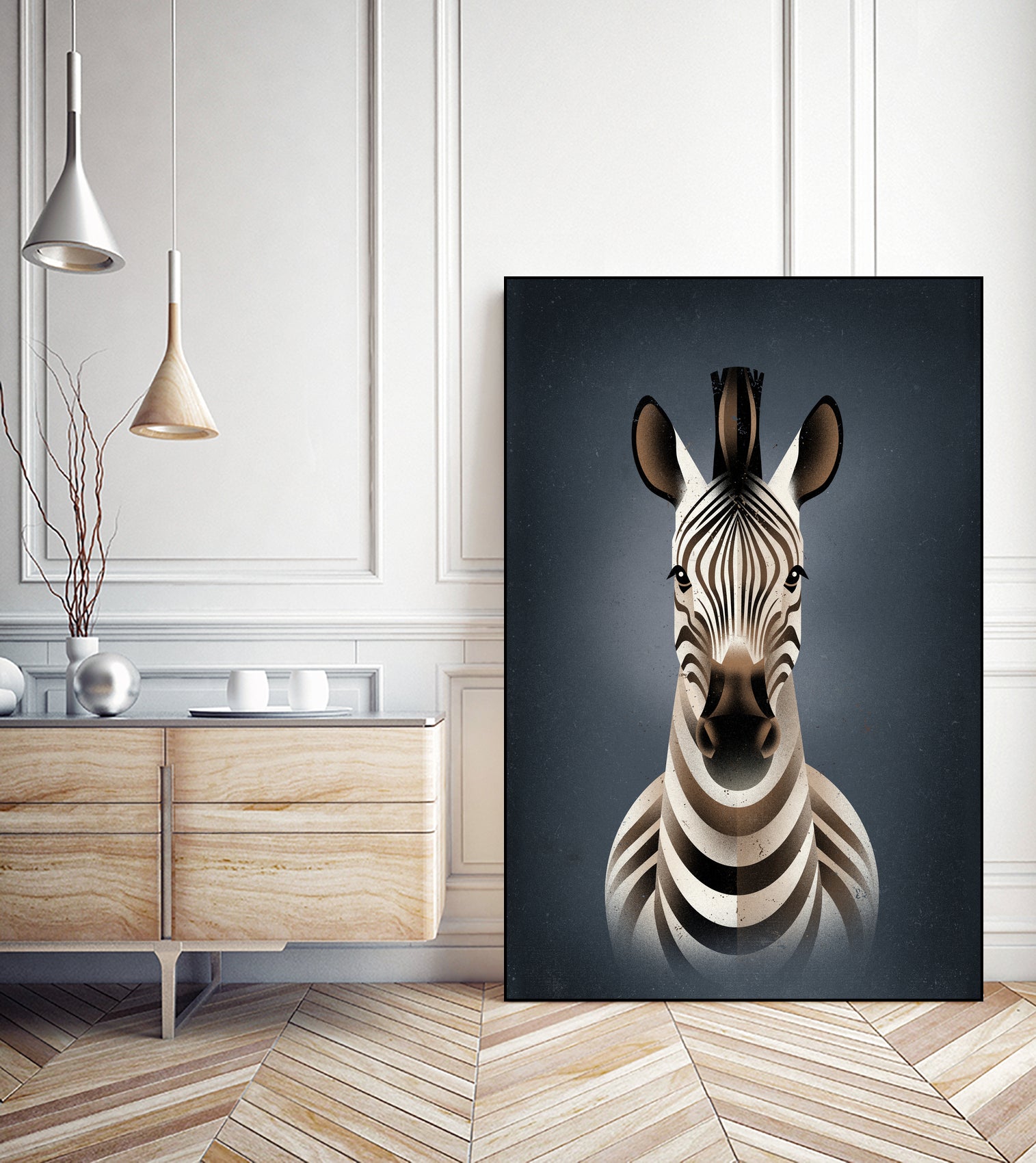 Zebra II by Dieter Braun on GIANT ART - blue digital painting