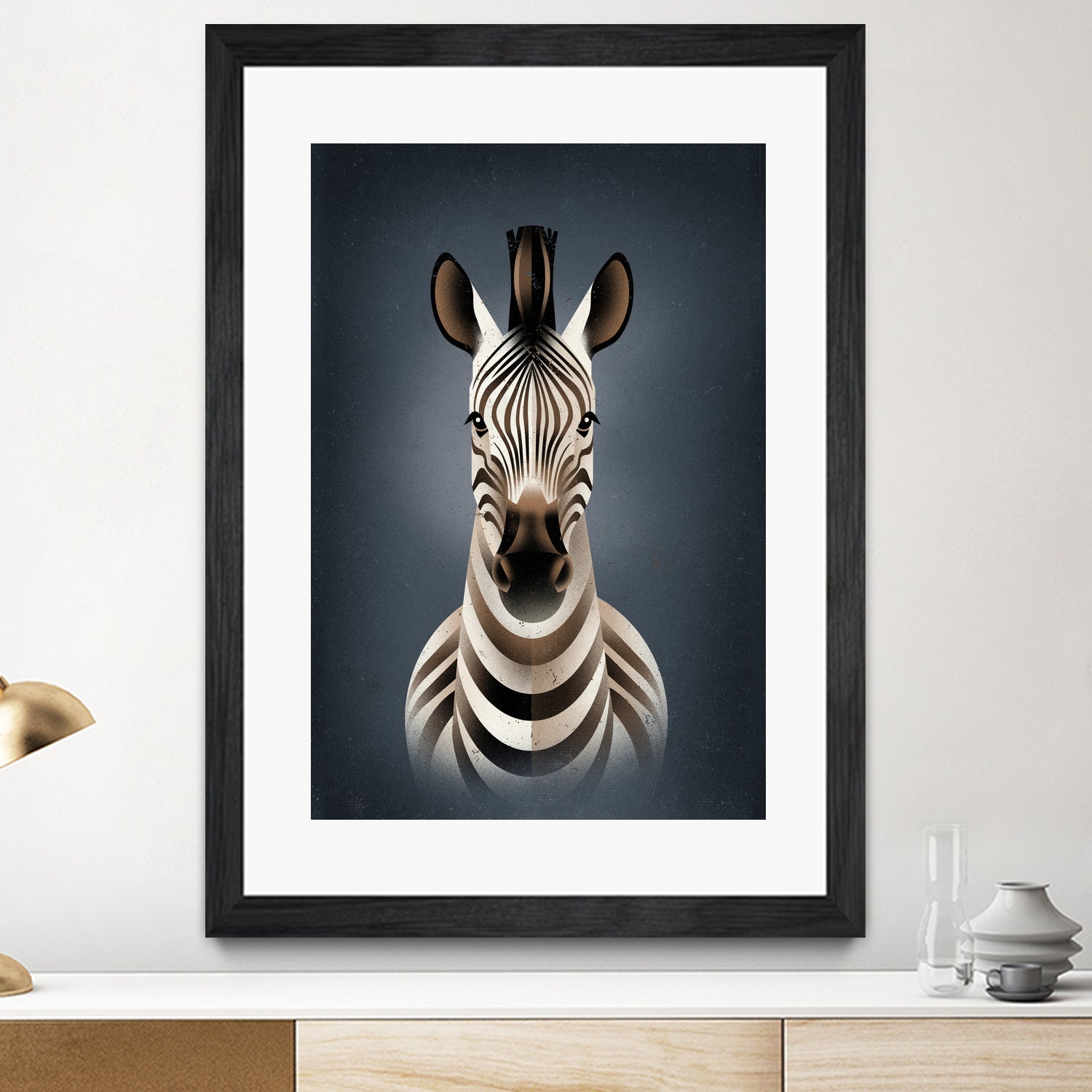 Zebra II by Dieter Braun on GIANT ART - blue digital painting