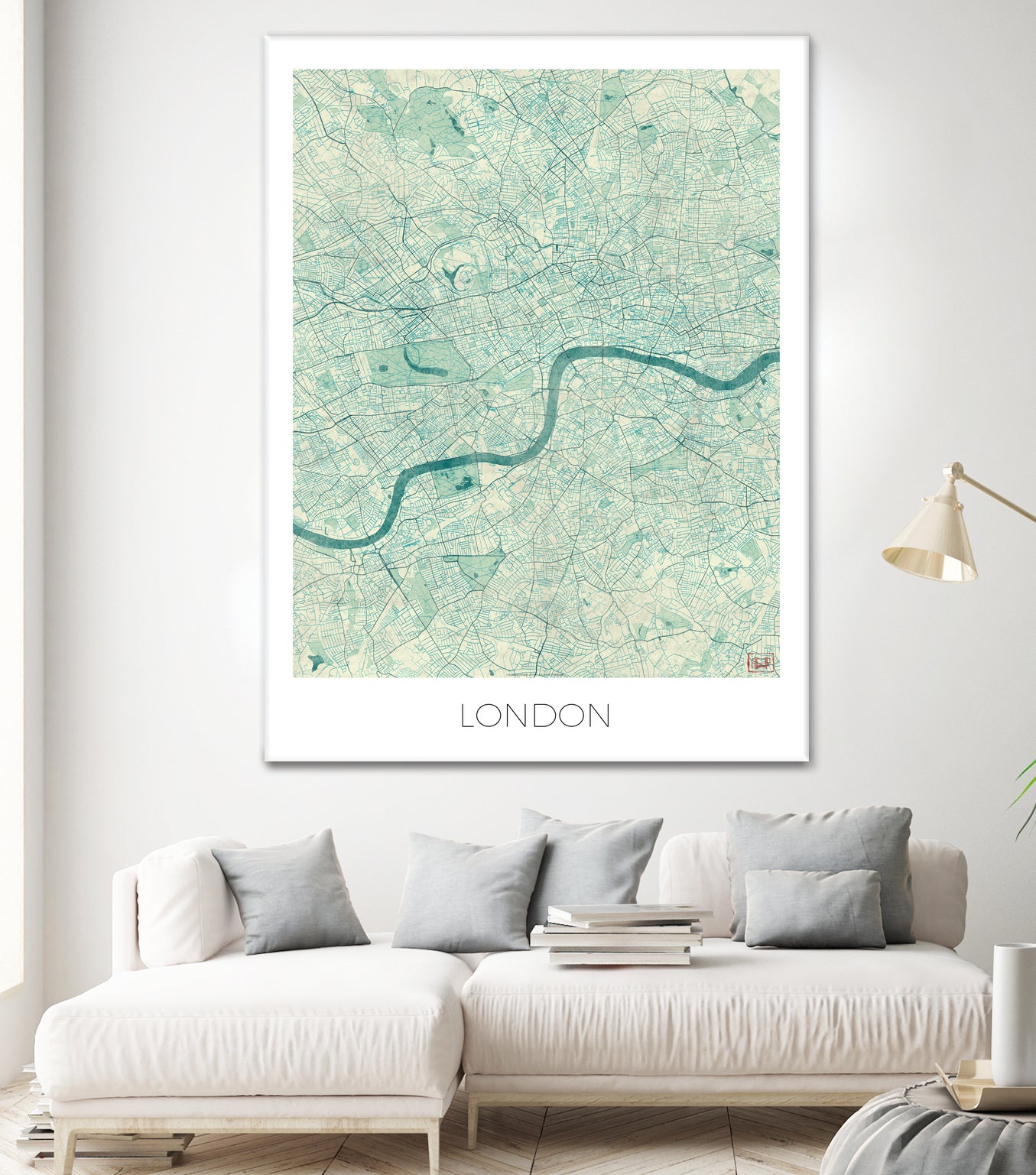 London Map Blue by Hubert Roguski on GIANT ART - blue digital painting