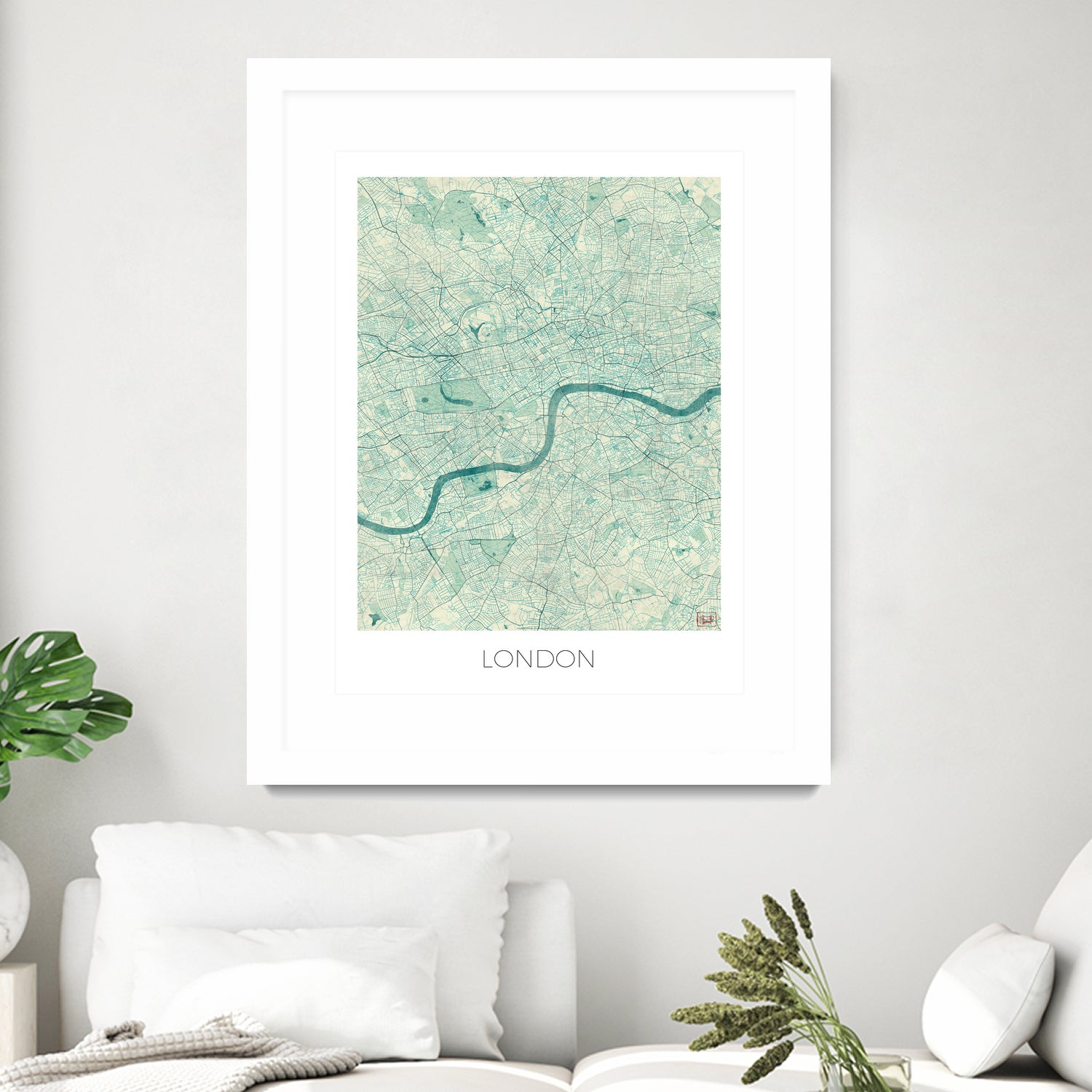 London Map Blue by Hubert Roguski on GIANT ART - blue digital painting