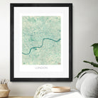 London Map Blue by Hubert Roguski on GIANT ART - blue digital painting