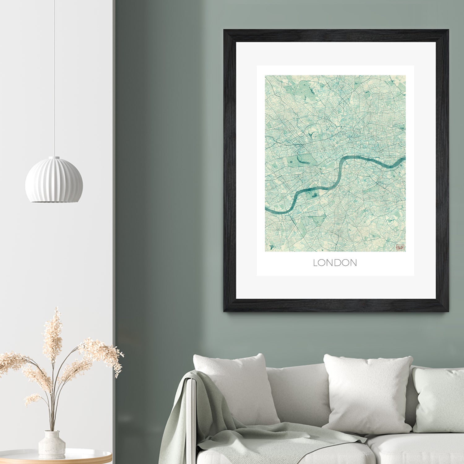 London Map Blue by Hubert Roguski on GIANT ART - blue digital painting