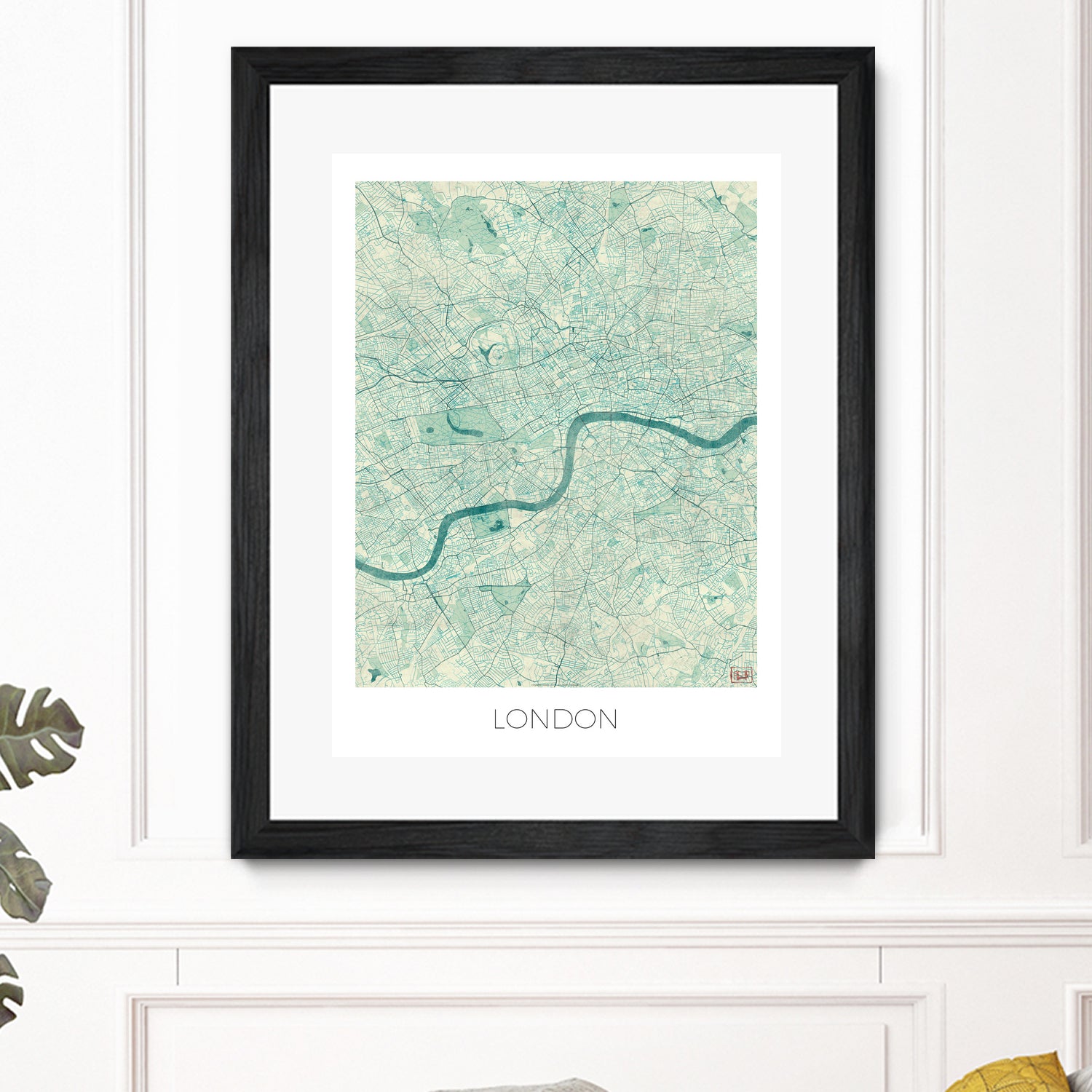 London Map Blue by Hubert Roguski on GIANT ART - blue digital painting