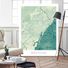 Barcelona Map Blue by Hubert Roguski on GIANT ART - blue digital painting