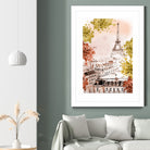 city Paris watercolor by Liliya KOVALENKO on GIANT ART - yellow photo illustration