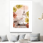 city Paris watercolor by Liliya KOVALENKO on GIANT ART - yellow photo illustration