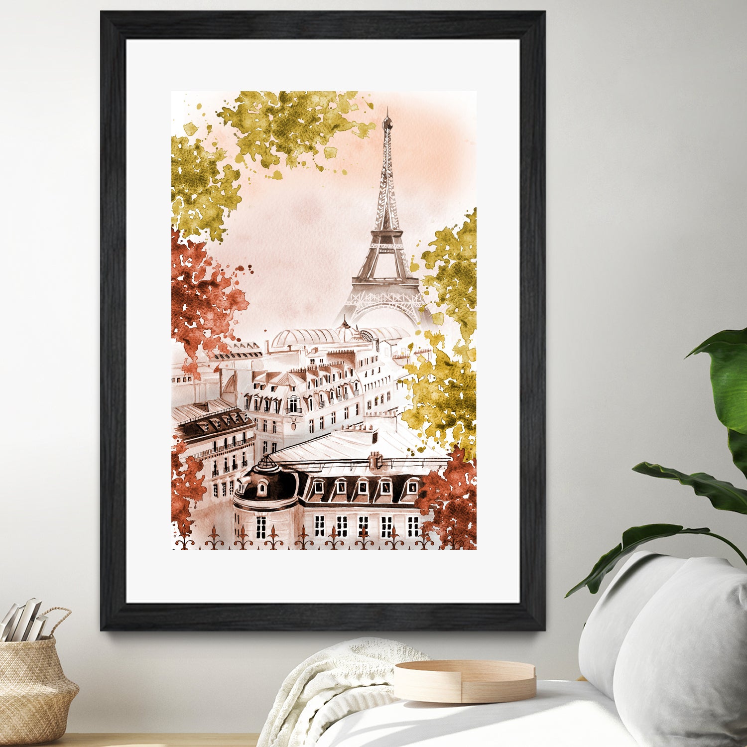 city Paris watercolor by Liliya KOVALENKO on GIANT ART - yellow photo illustration