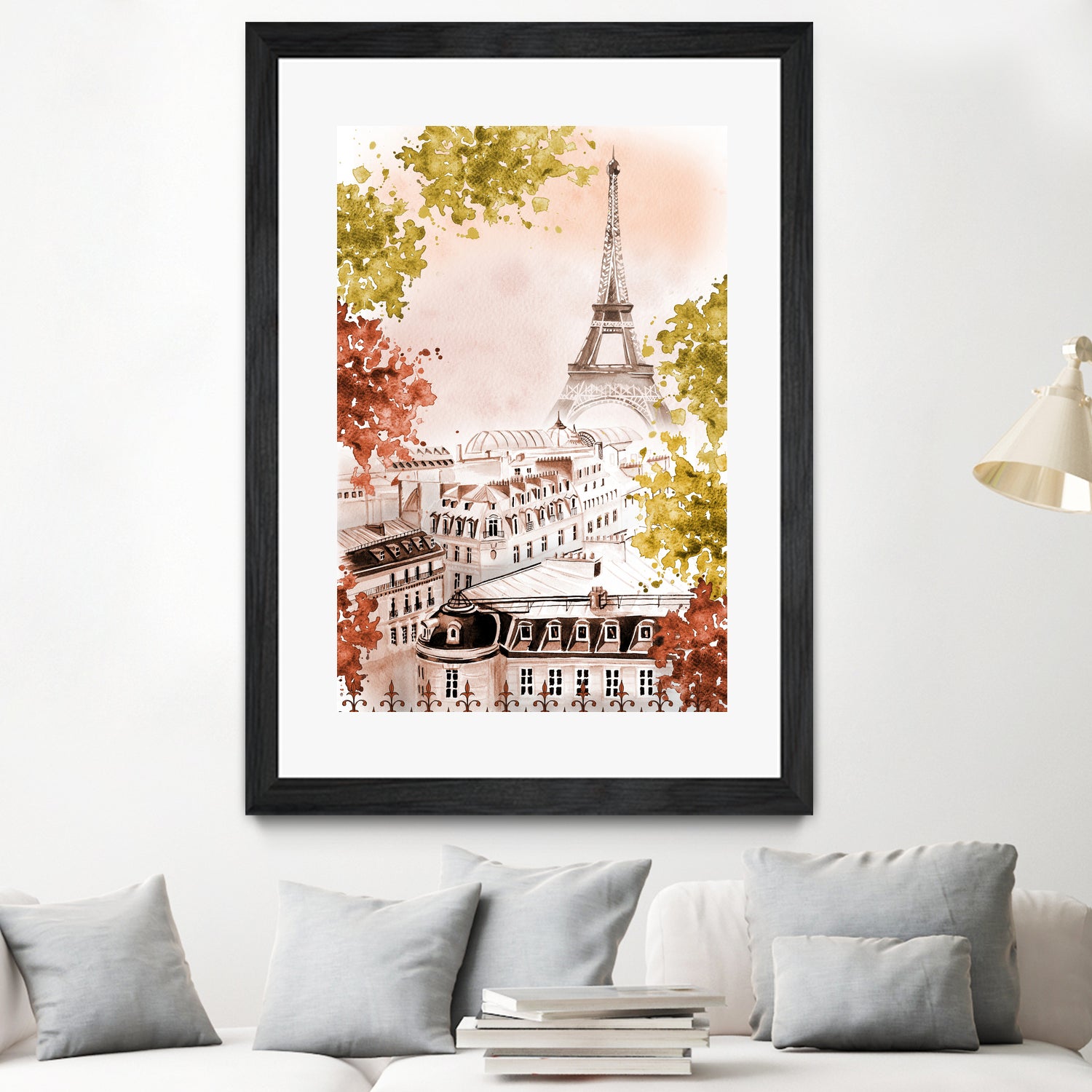 city Paris watercolor by Liliya KOVALENKO on GIANT ART - yellow photo illustration