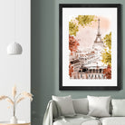 city Paris watercolor by Liliya KOVALENKO on GIANT ART - yellow photo illustration