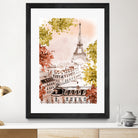 city Paris watercolor by Liliya KOVALENKO on GIANT ART - yellow photo illustration