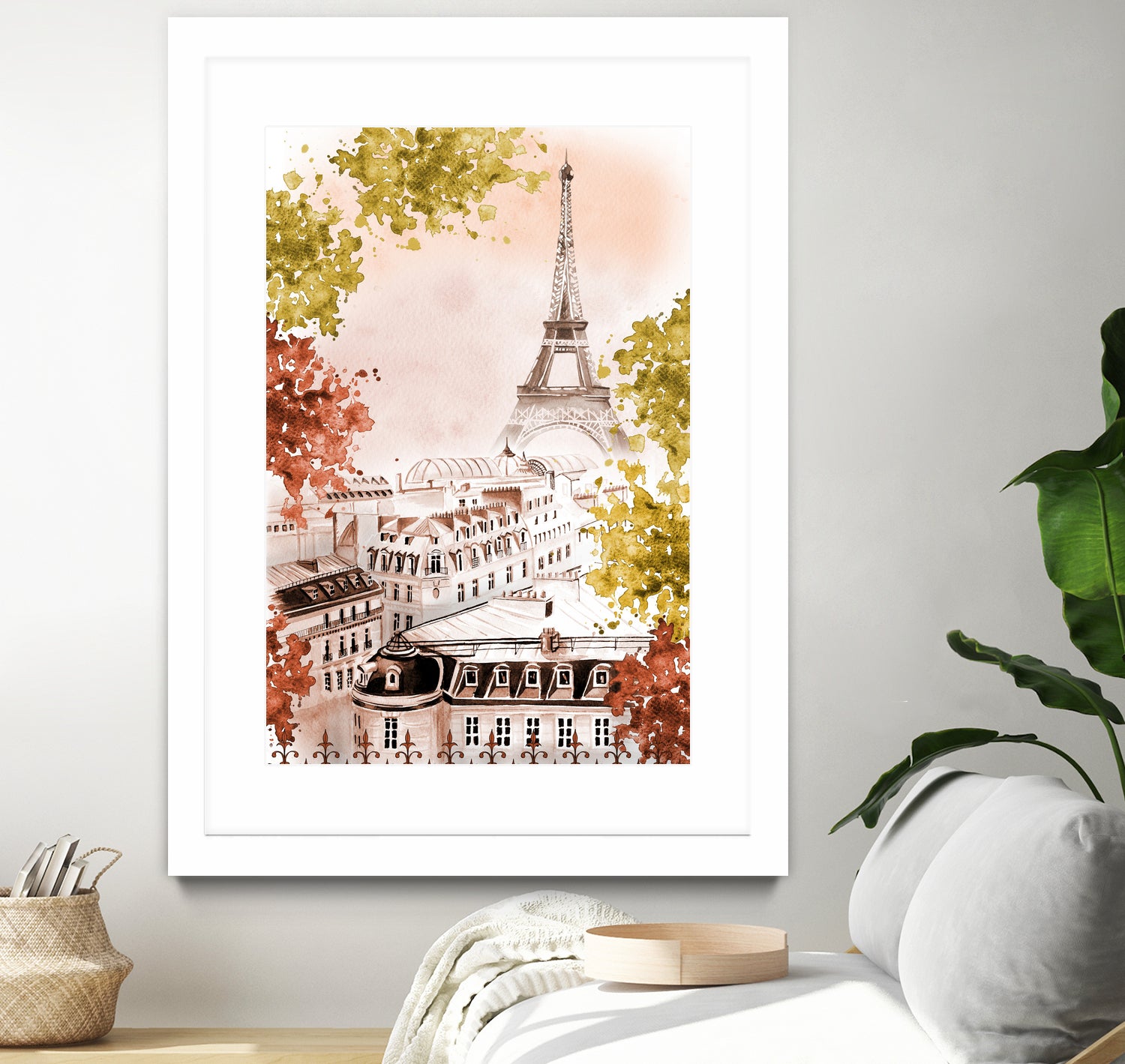 city Paris watercolor by Liliya KOVALENKO on GIANT ART - yellow photo illustration