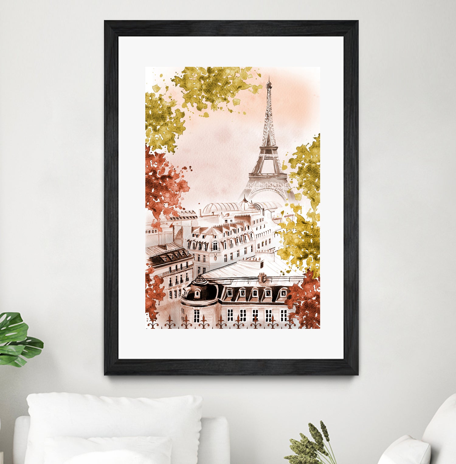 city Paris watercolor by Liliya KOVALENKO on GIANT ART - yellow photo illustration