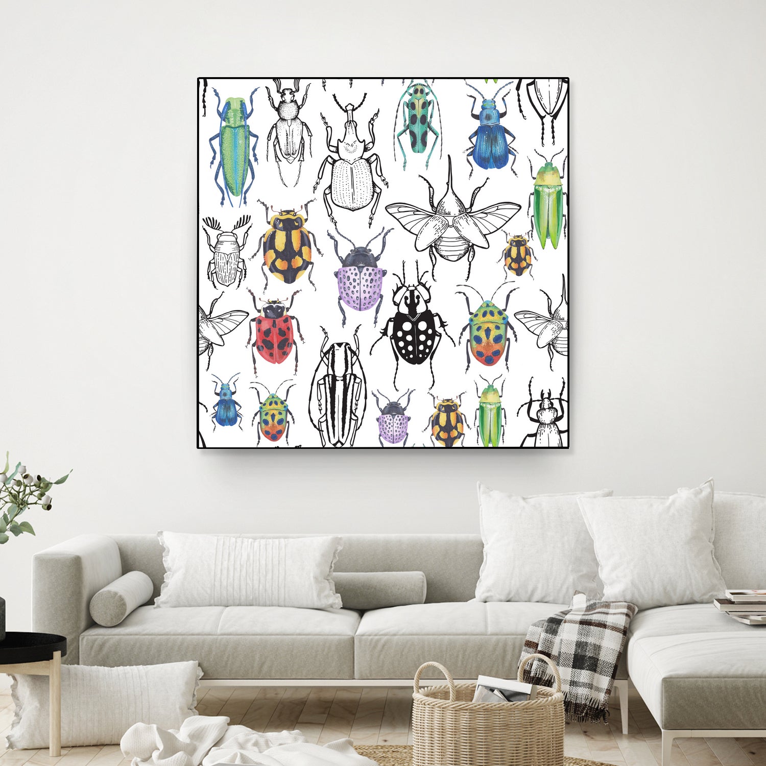 Colorful bugs by Maria Bakueva on GIANT ART - white mixed media