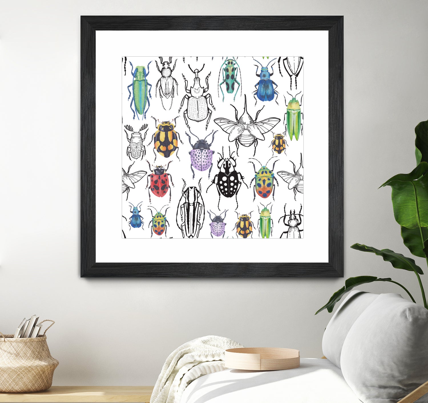 Colorful bugs by Maria Bakueva on GIANT ART - white mixed media