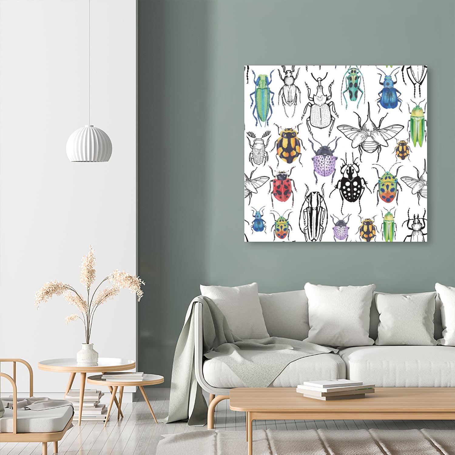 Colorful bugs by Maria Bakueva on GIANT ART - white mixed media