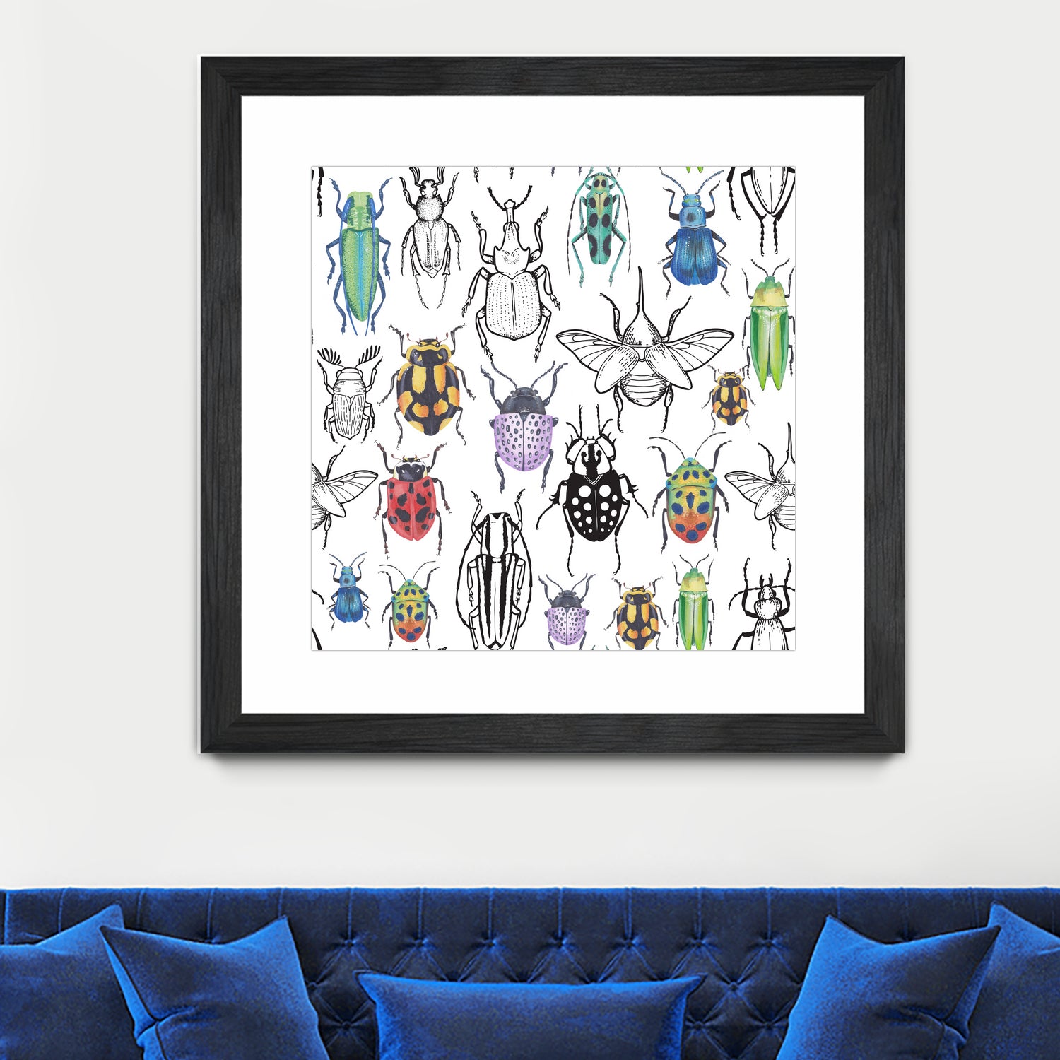 Colorful bugs by Maria Bakueva on GIANT ART - white mixed media