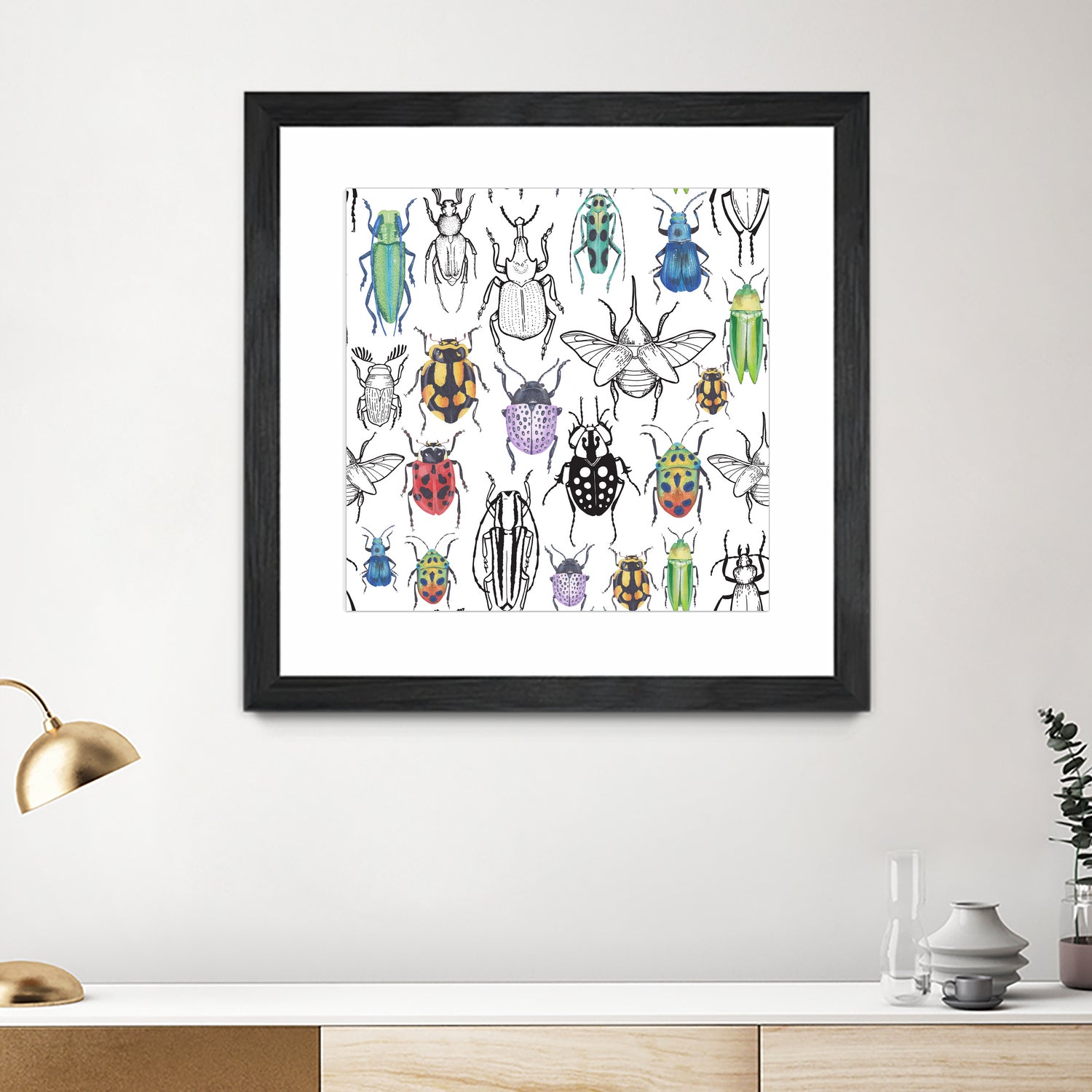 Colorful bugs by Maria Bakueva on GIANT ART - white mixed media