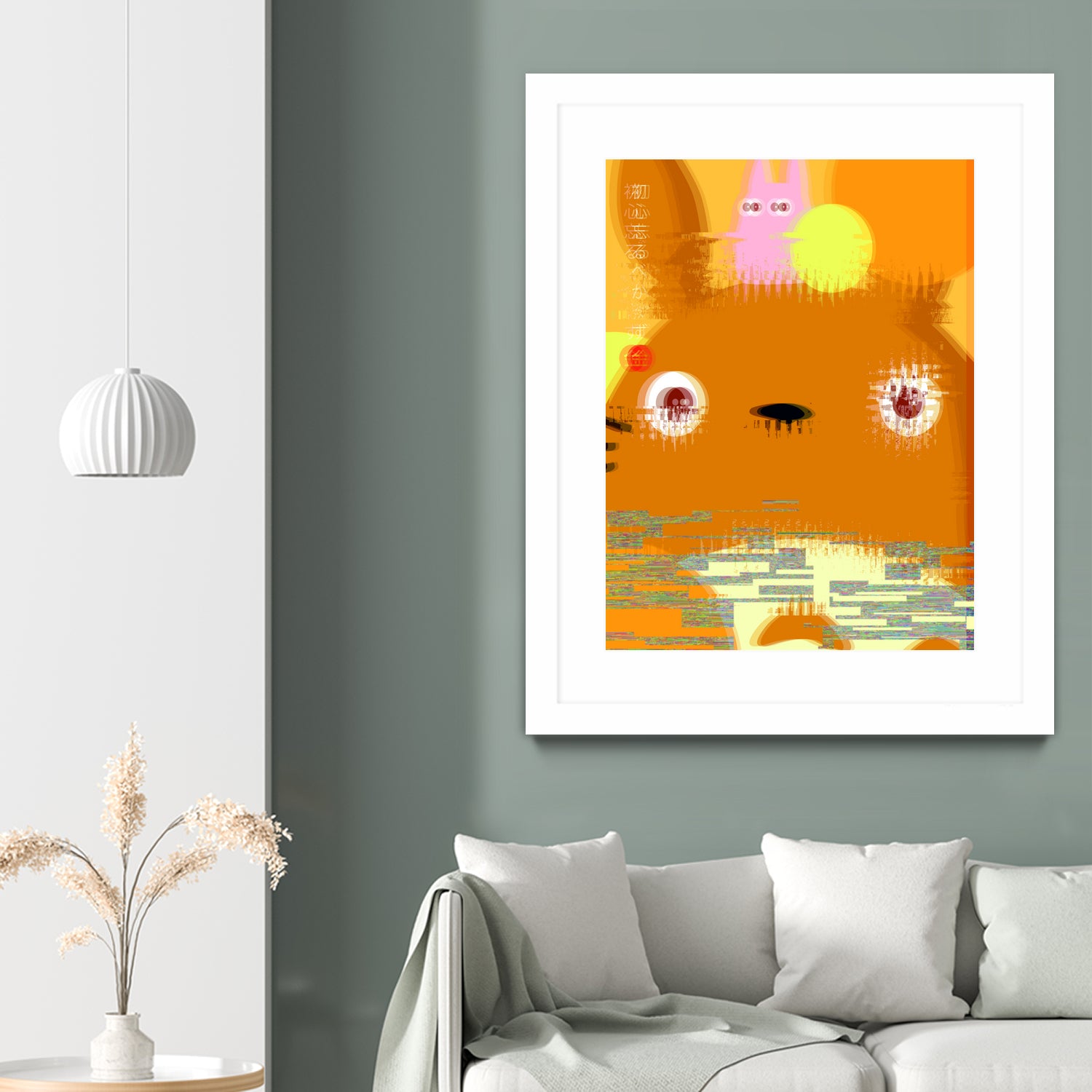 Miyazaki Glitch - Totoro (color) by Hyo Kim on GIANT ART - orange digital painting