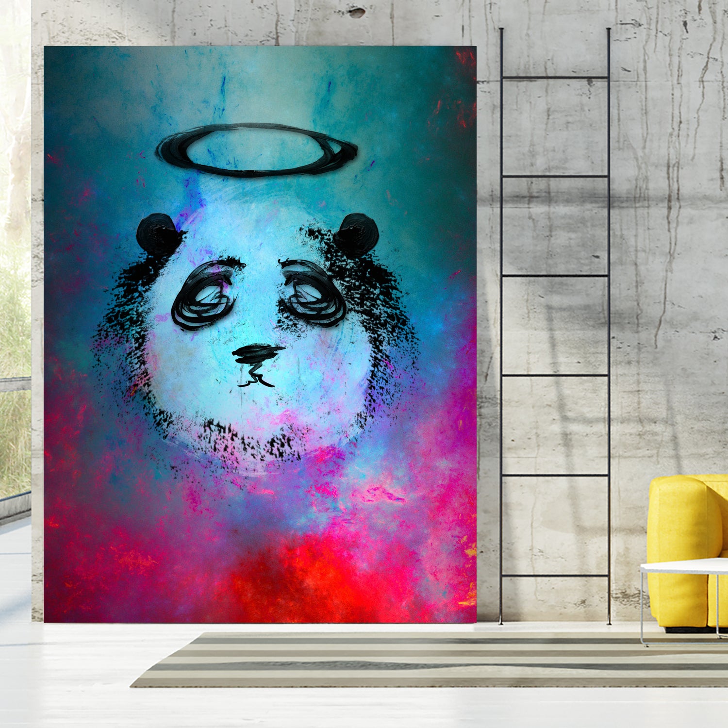 Halo Panda by Nikhil Shinde on GIANT ART - blue digital painting