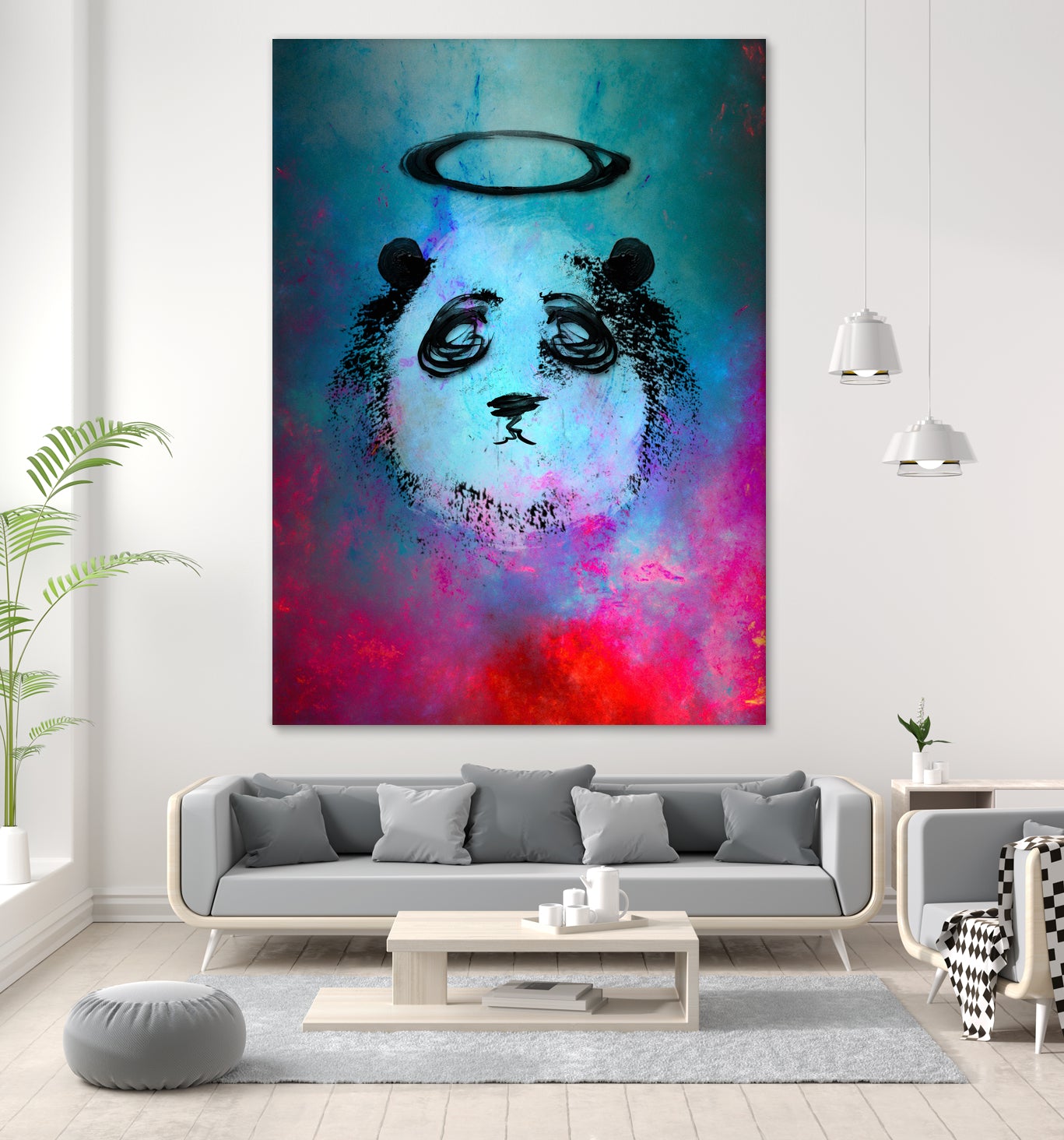 Halo Panda by Nikhil Shinde on GIANT ART - blue digital painting