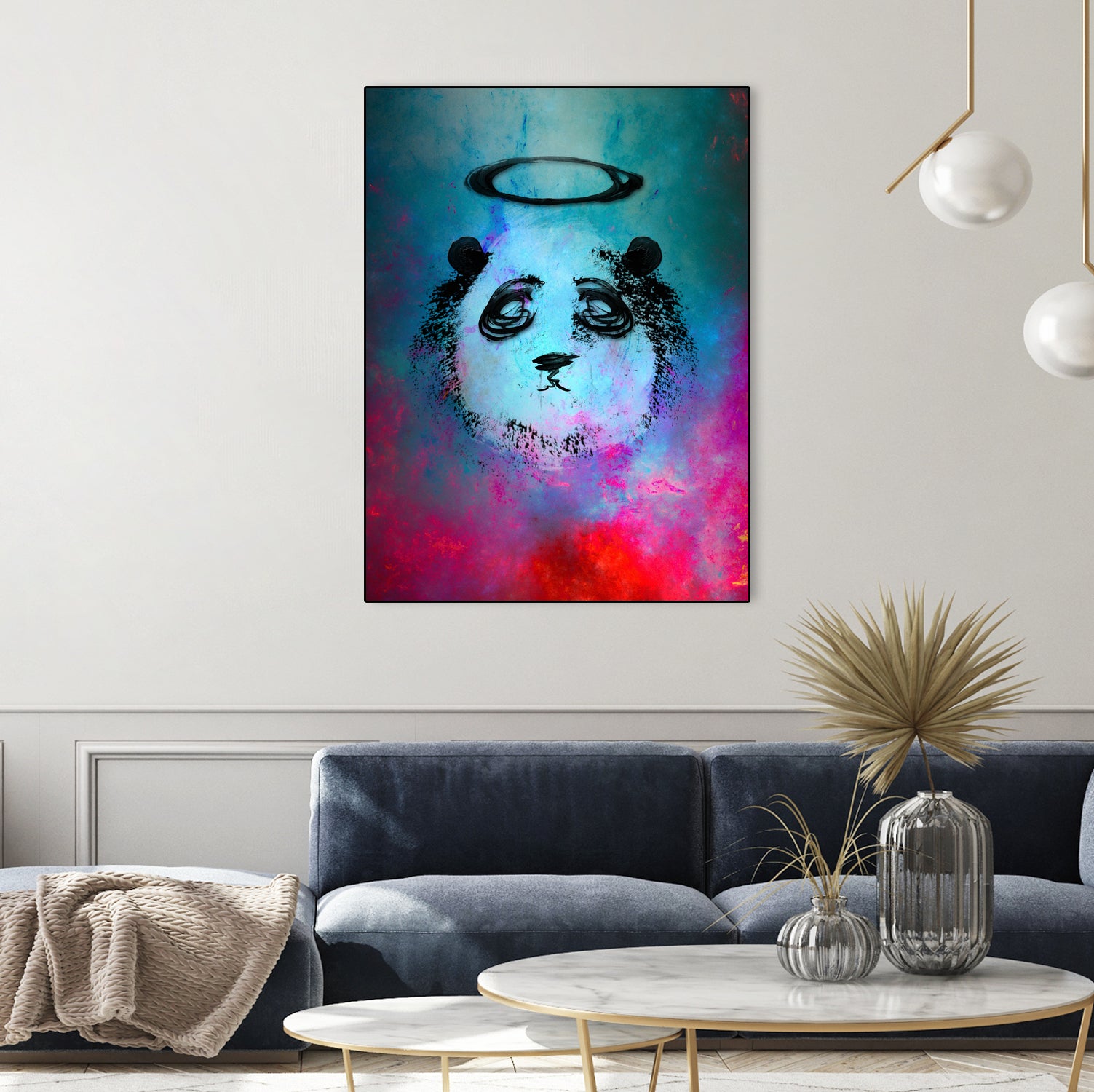 Halo Panda by Nikhil Shinde on GIANT ART - blue digital painting