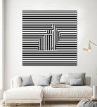 Rabbit on Stripes by Georgi Zhelyazkov on GIANT ART - black digital drawing