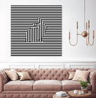 Rabbit on Stripes by Georgi Zhelyazkov on GIANT ART - black digital drawing