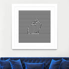 Rabbit on Stripes by Georgi Zhelyazkov on GIANT ART - black digital drawing