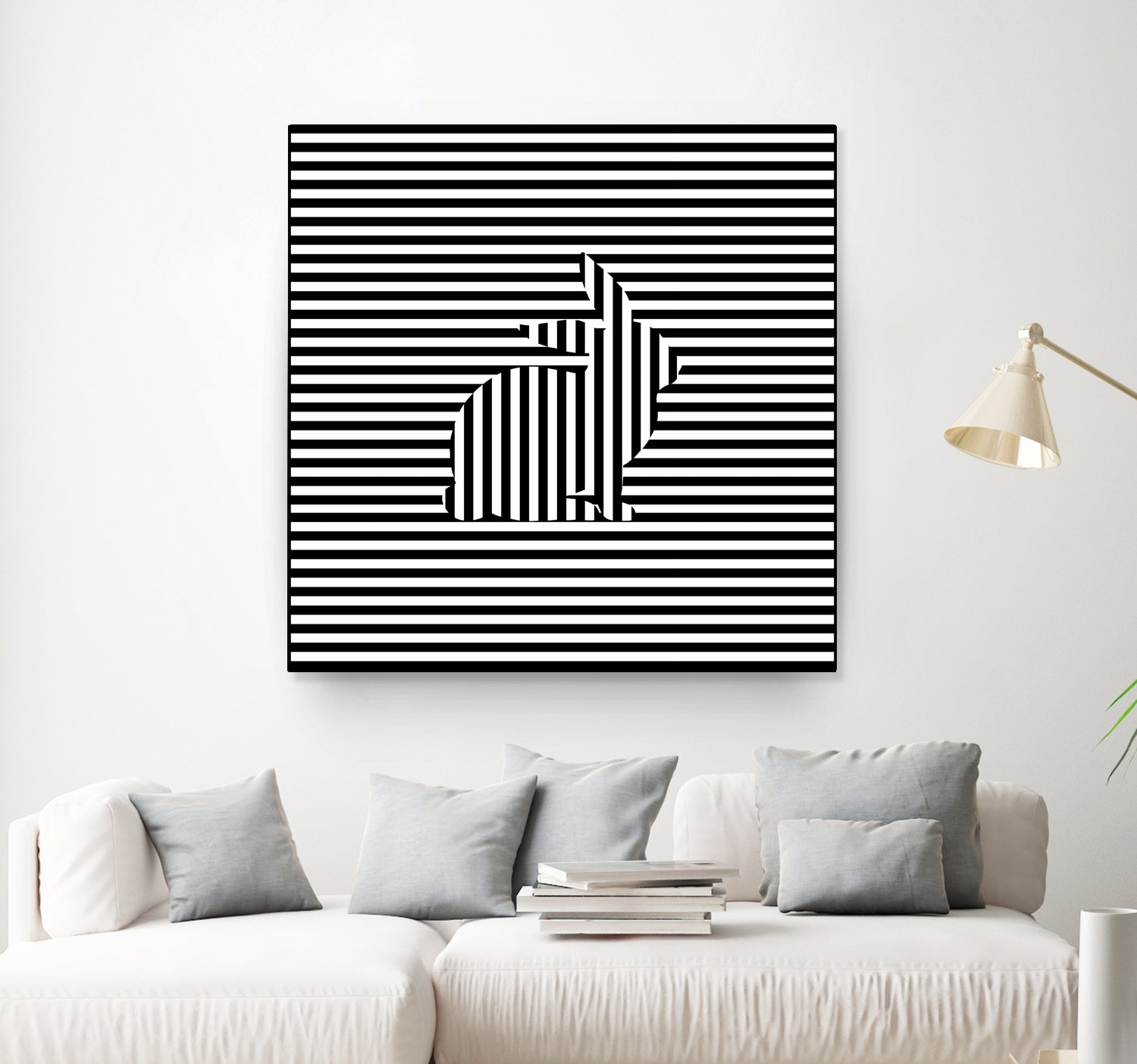 Rabbit on Stripes by Georgi Zhelyazkov on GIANT ART - black digital drawing