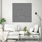 Rabbit on Stripes by Georgi Zhelyazkov on GIANT ART - black digital drawing