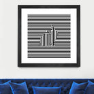 Rabbit on Stripes by Georgi Zhelyazkov on GIANT ART - black digital drawing