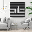 Rabbit on Stripes by Georgi Zhelyazkov on GIANT ART - black digital drawing