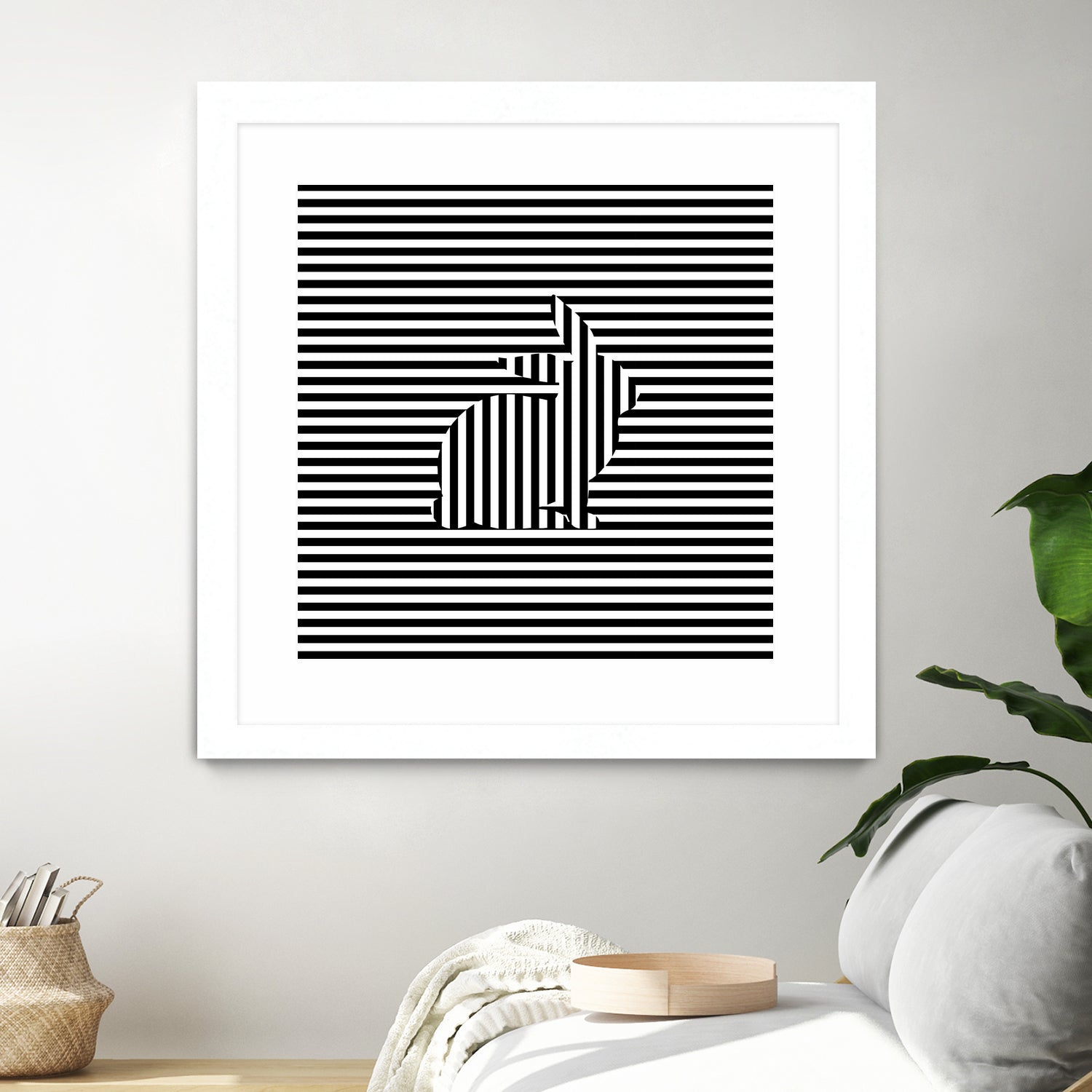 Rabbit on Stripes by Georgi Zhelyazkov on GIANT ART - black digital drawing