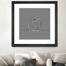 Rabbit on Stripes by Georgi Zhelyazkov on GIANT ART - black digital drawing