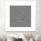 Rabbit on Stripes by Georgi Zhelyazkov on GIANT ART - black digital drawing