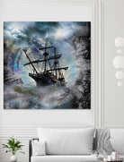 Pirate Ship Rough Storm by Clifford Miller on GIANT ART - gray 3d art